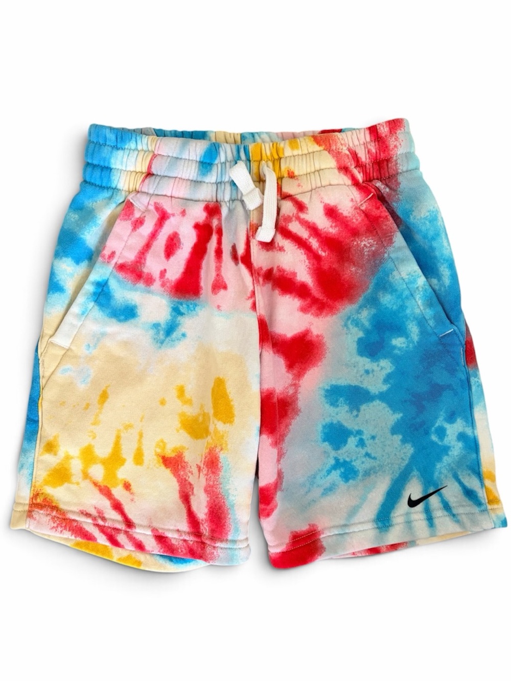 Nike Kids Tie-Dye Shorts - Red, Blue, Yellow, Cream